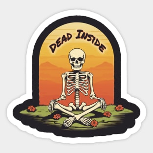 Dead Inside - Meditating Skeleton Sticker